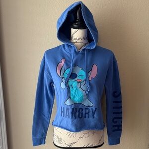Disney Blue Stitch Crop Hoodie